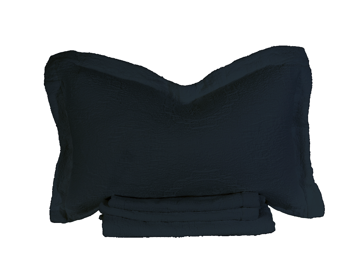 Night Antik Matelasse Coverlet and Pillow Sham Set - Folded Front View | MATTEO