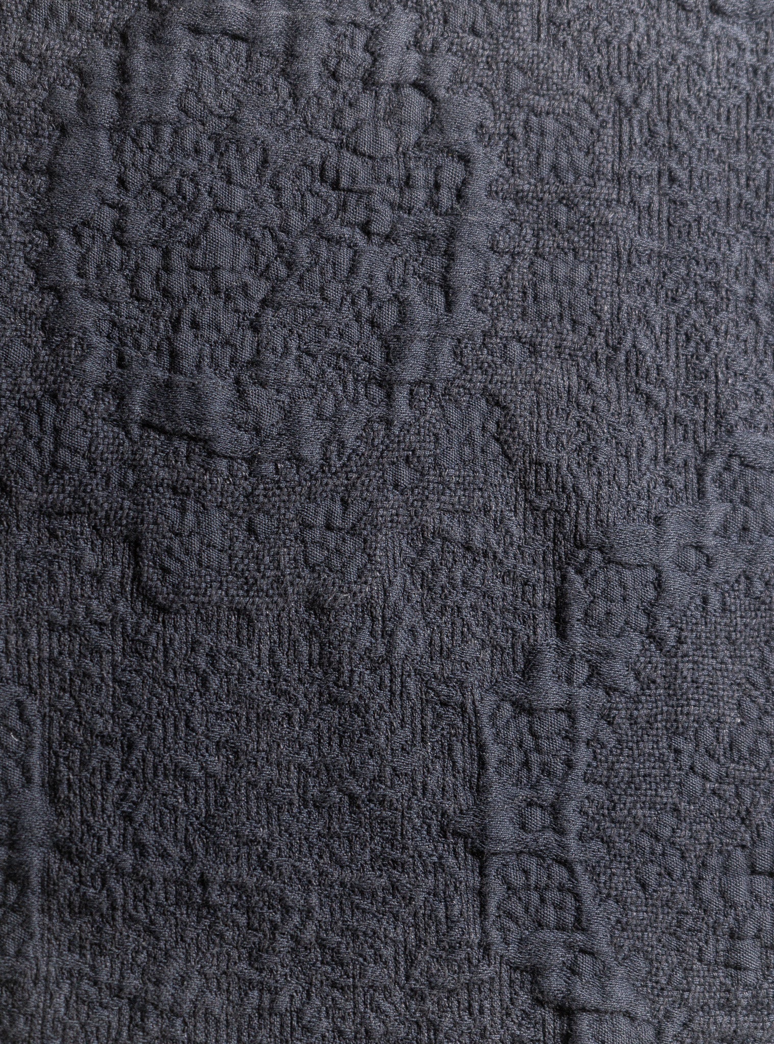 Night Blue Antik Matelasse Fabric Swatch - Jacquard Weave Close-Up Detail | MATTEO