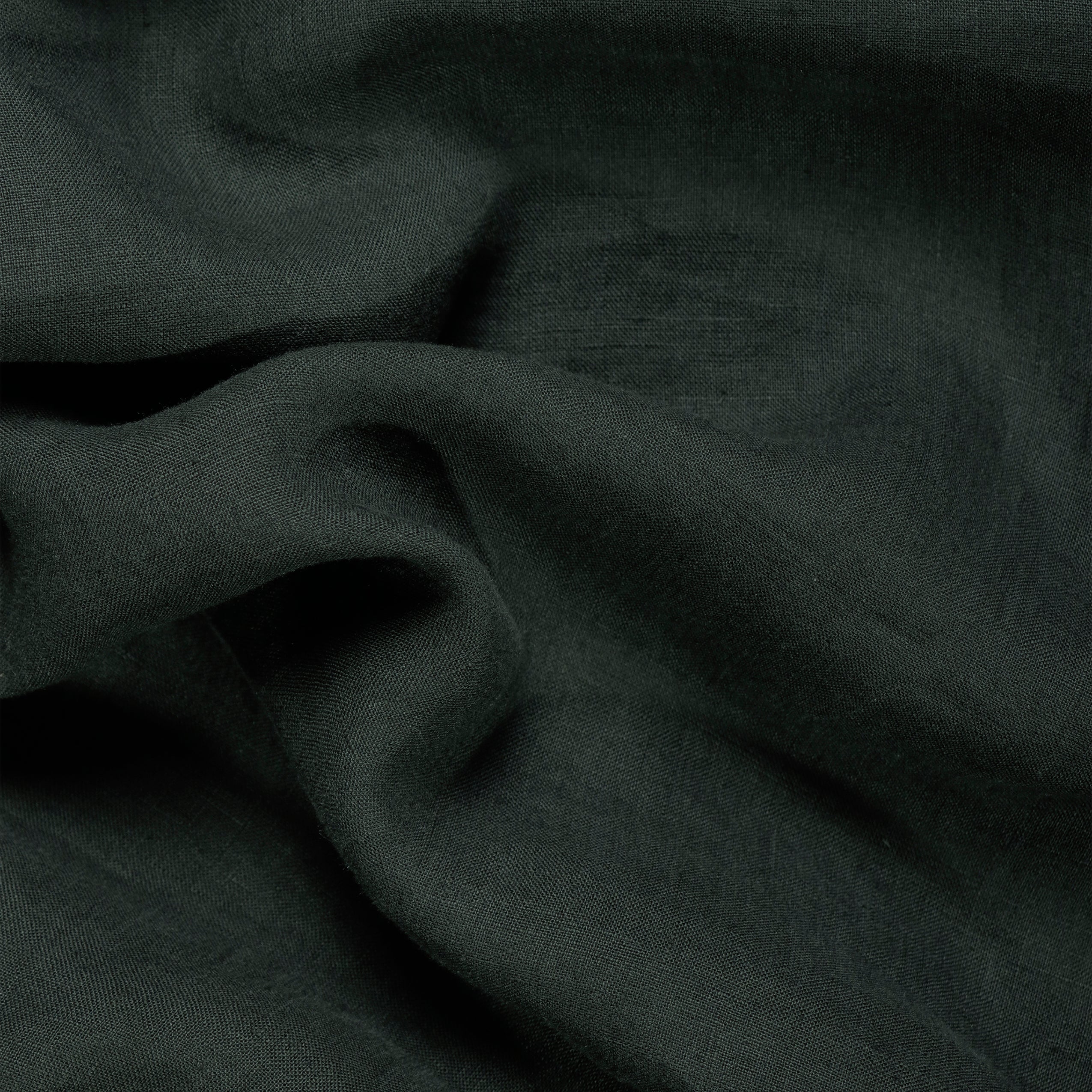 Alpine Green Cotton Percale Fabric - Close-Up Drape Detail | MATTEO