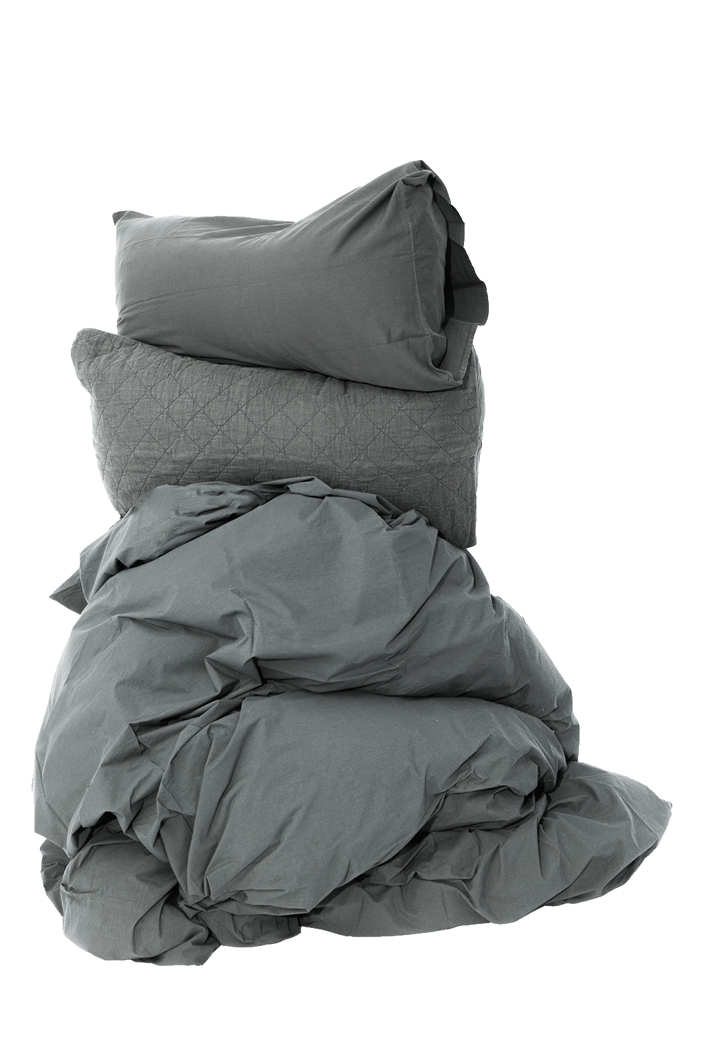Bay Cotton Sei Duvet Set - Styled Stack with Pillowcase and Quilted Sham | MATTEO