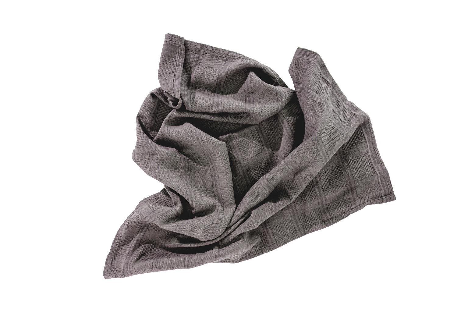 Coal Grey Cotton Cucina Vintage Kitchen Towel - Twisted Detail View | MATTEO