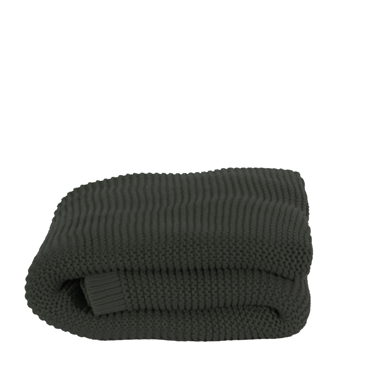 Alpine Green Cotton Ellos Throw - Folded View | MATTEO