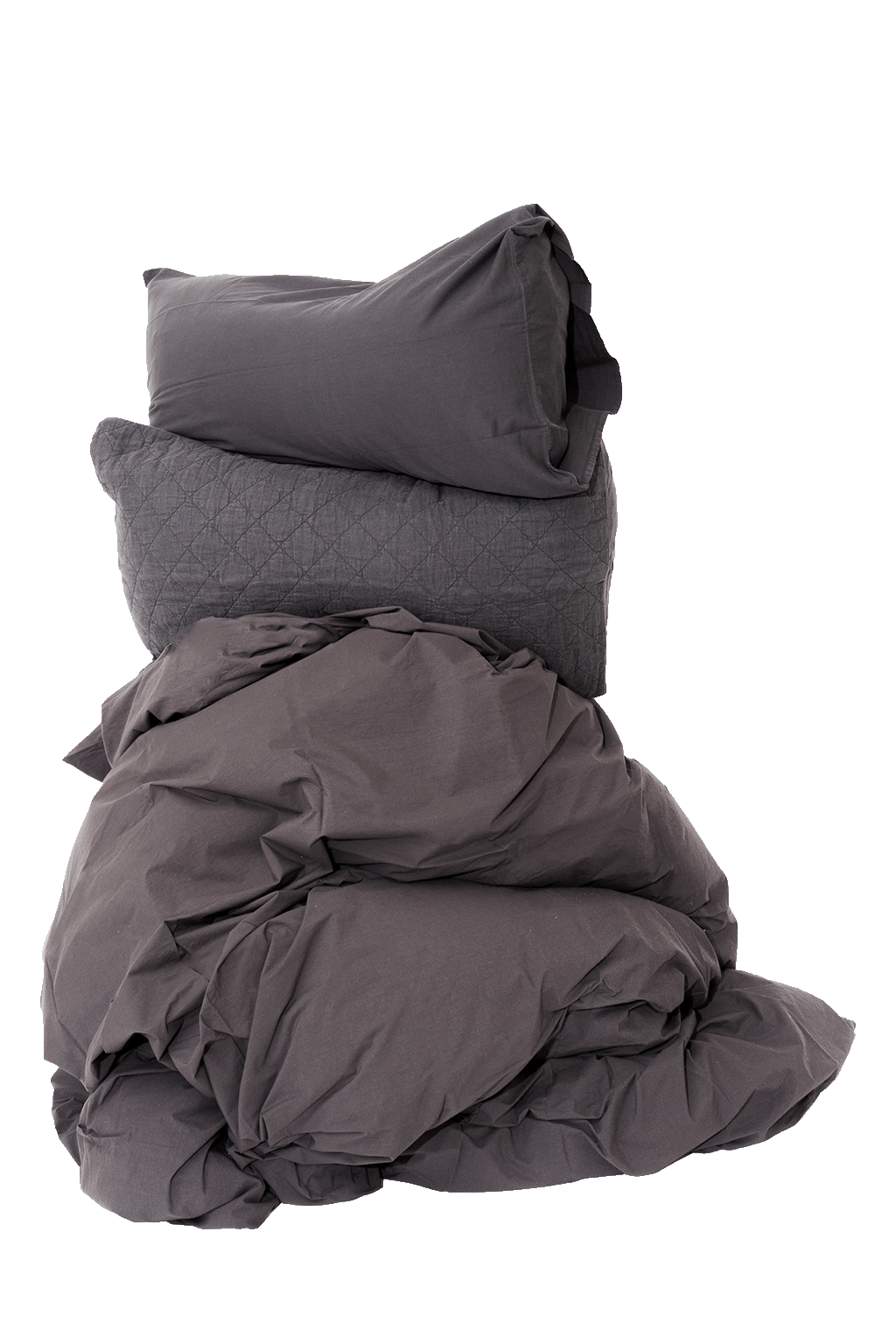 Fig Garment-Washed Cotton Percale Nap Duvet Cover - Styled Bundle with Matelasse Quilt | MATTEO