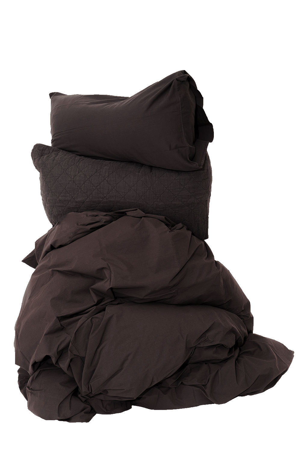 Bark Cotton Sateen Duvet Cover - Styled Bedding Set with Quilted Coverlet | MATTEO