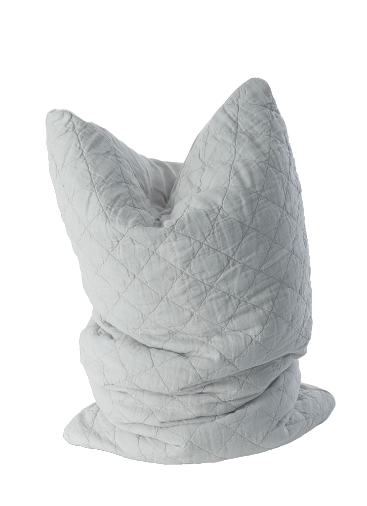 Moon Quilted Linen Ida Decorative Pillow - Three Quarter View | MATTEO
