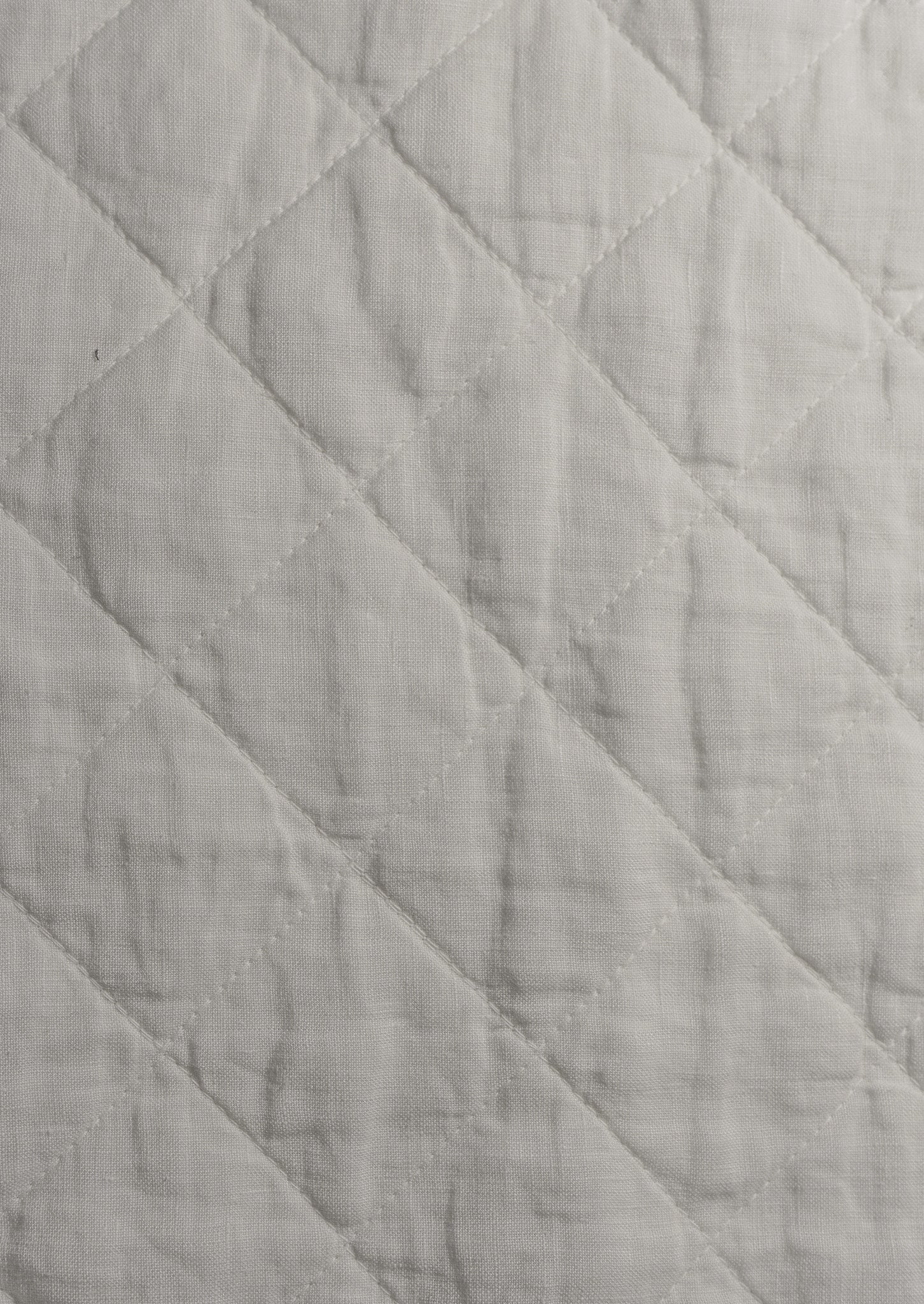 Mica Ida Quilted Linen Fabric Swatch - Diamond Stitch Close-Up Detail | MATTEO