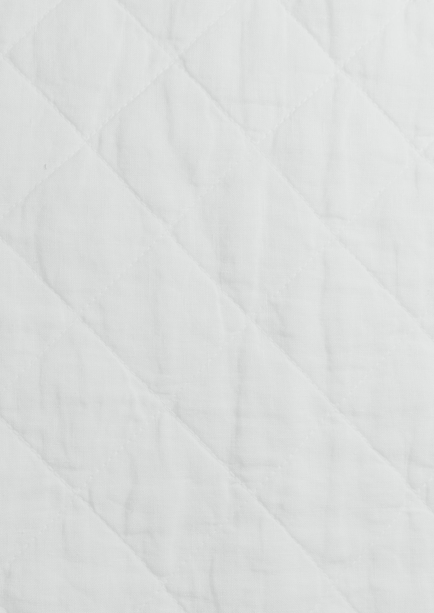 White Quilted Linen Fabric Swatch - Ida Diamond Quilt Pattern Close-Up Detail | MATTEO