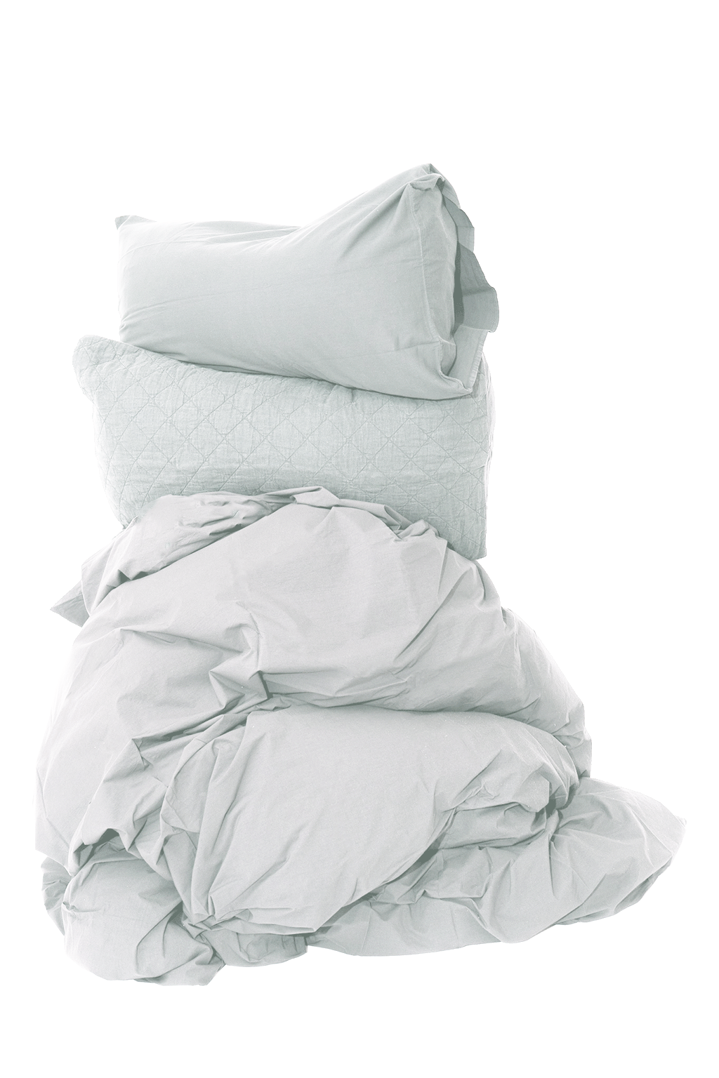 Salt Cotton Nap Duvet Cover with Quilted Sham - Styled Stack View | MATTEO