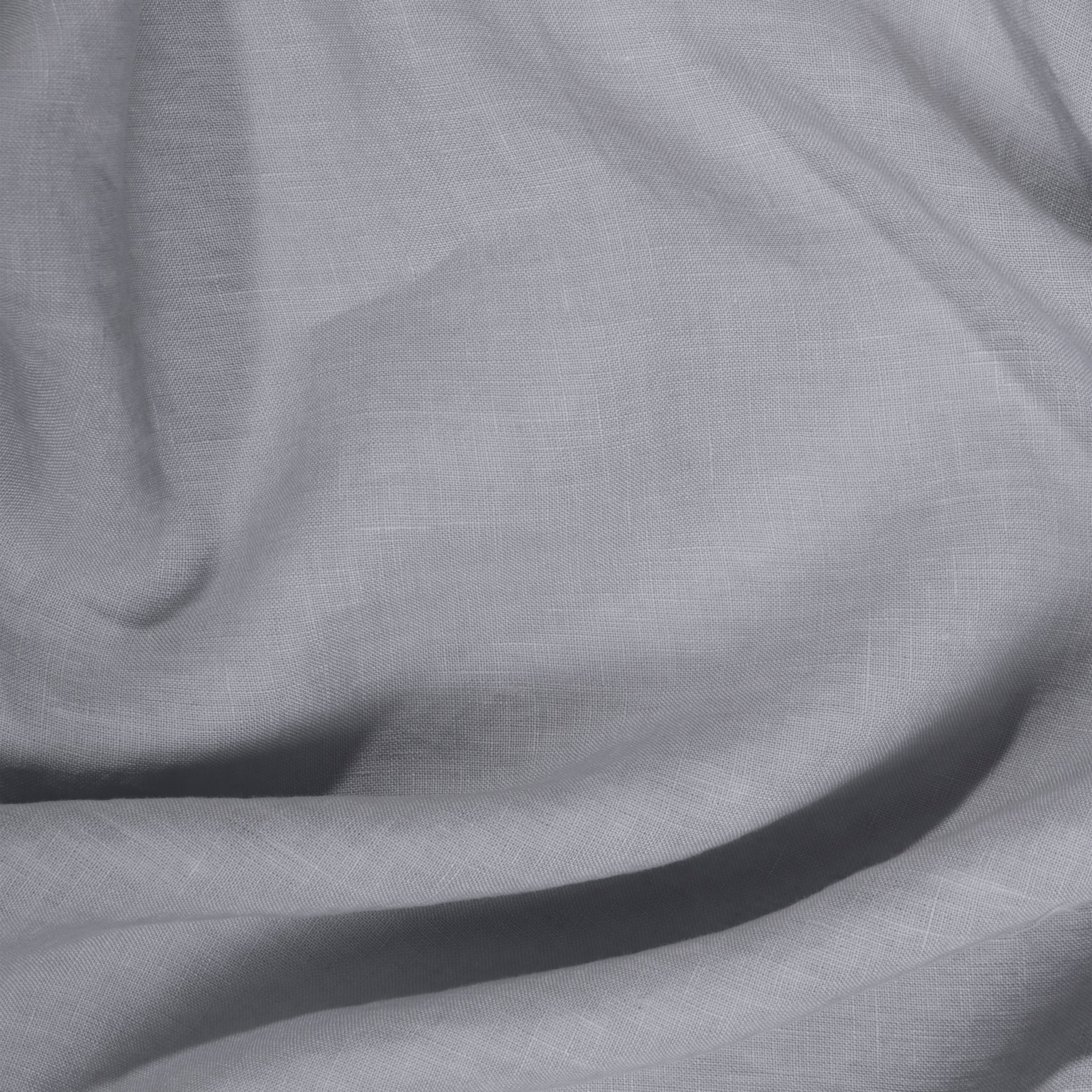 Iris Grey Cotton Percale Fabric Swatch - Close-Up Weave Texture Detail | MATTEO