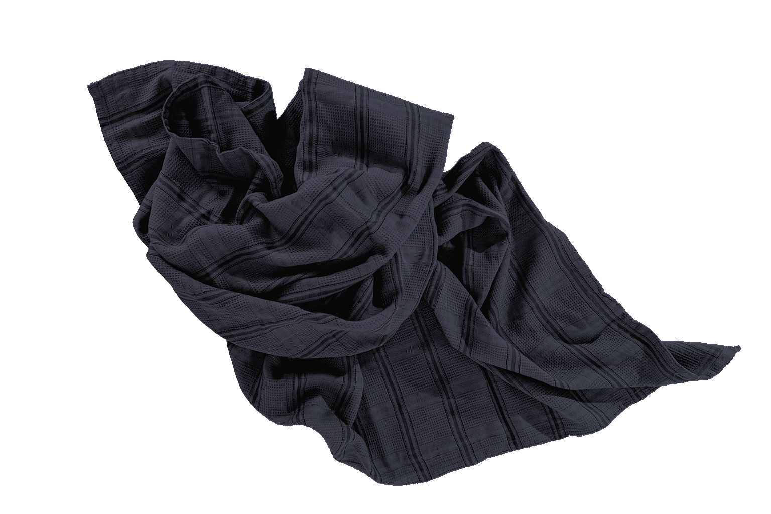Night Blue Cucina Vintage Cotton Kitchen Towel - Draped View | MATTEO