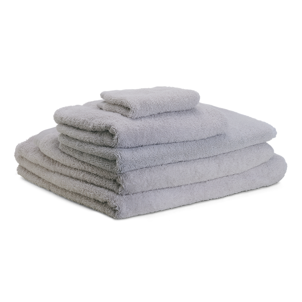 Mica Taupe Cotton Riviera Bath Towel Set - Stacked Full Set View | MATTEO
