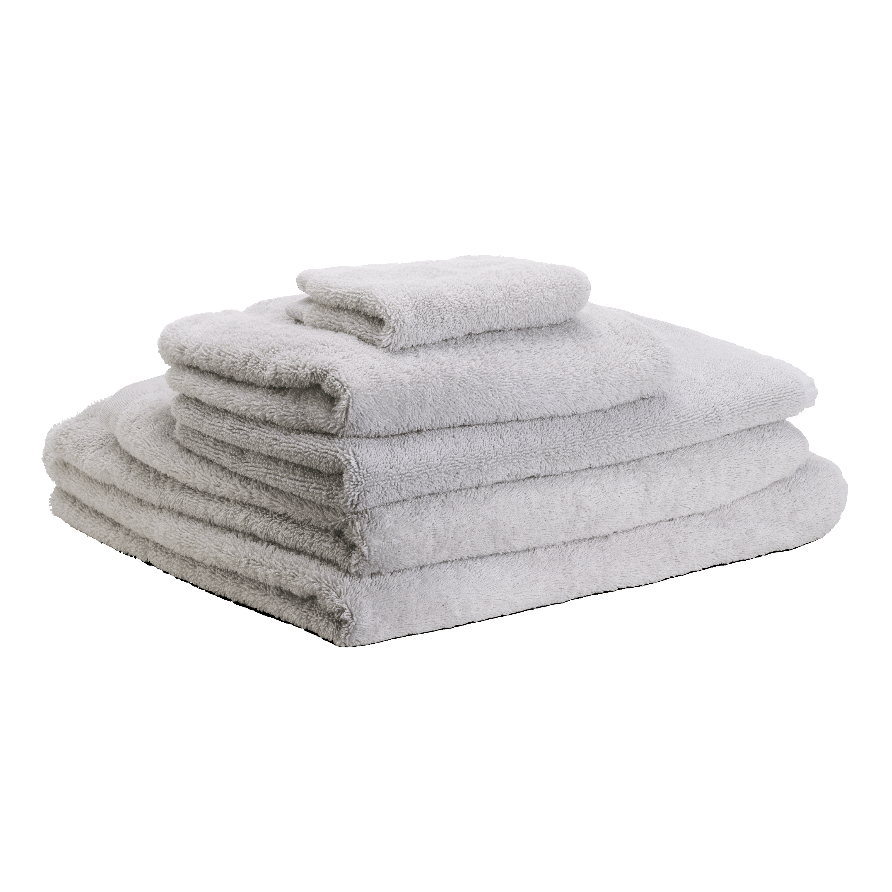 Greige Cotton Riviera Bath Towel Set - Folded Stack, Multiple Sizes | MATTEO