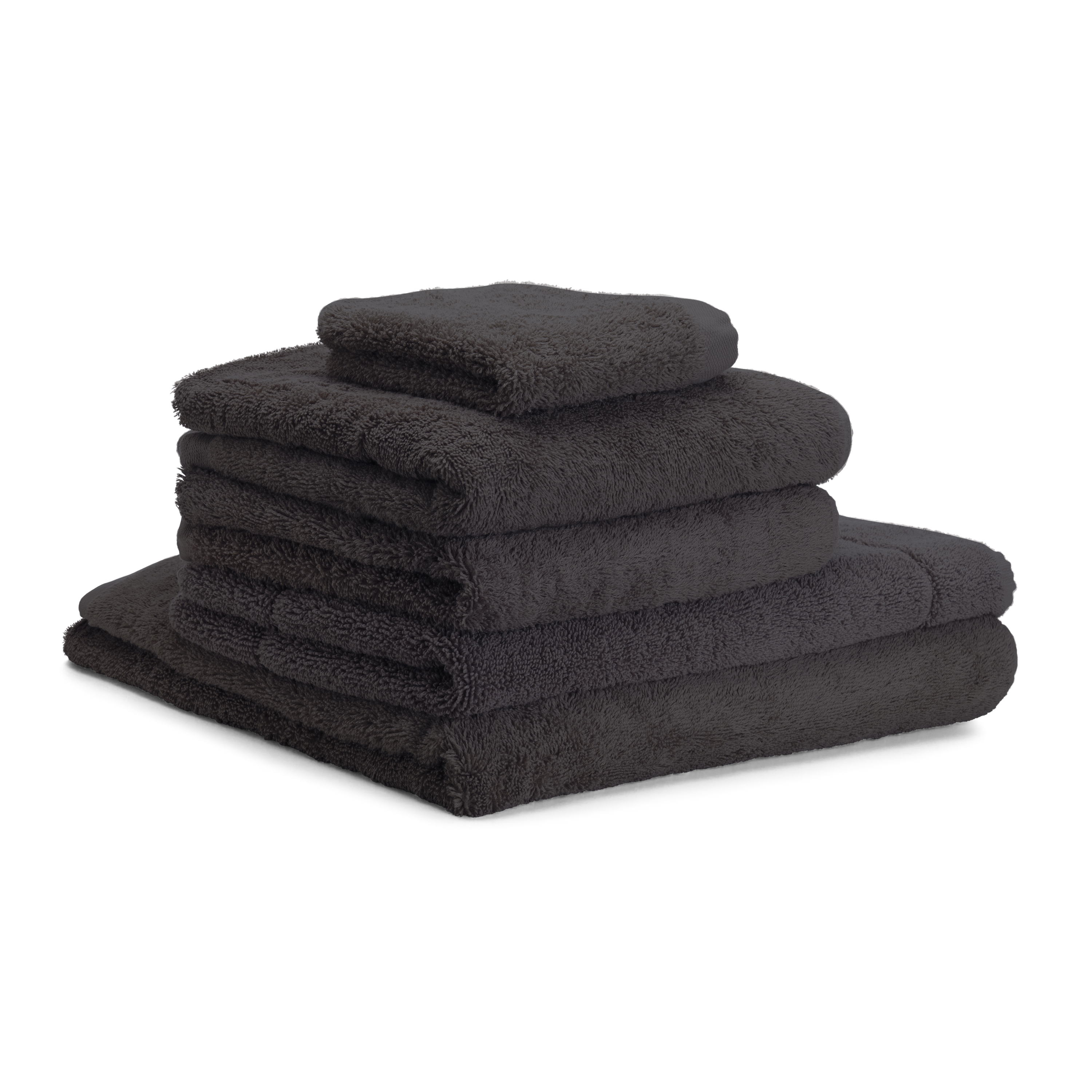Smoke Cotton Riviera Bath Towel Set - Stacked Display | MATTEO
