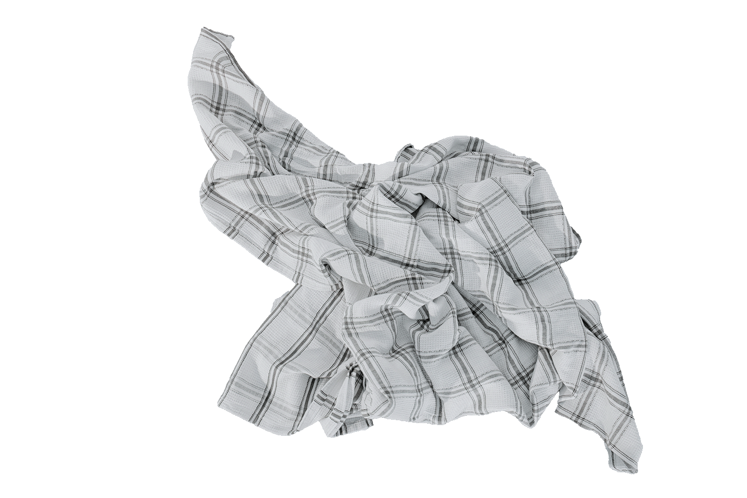 Salt Cotton Cucina Vintage Kitchen Towel - Draped View Showing Plaid Stripe Weave | MATTEO