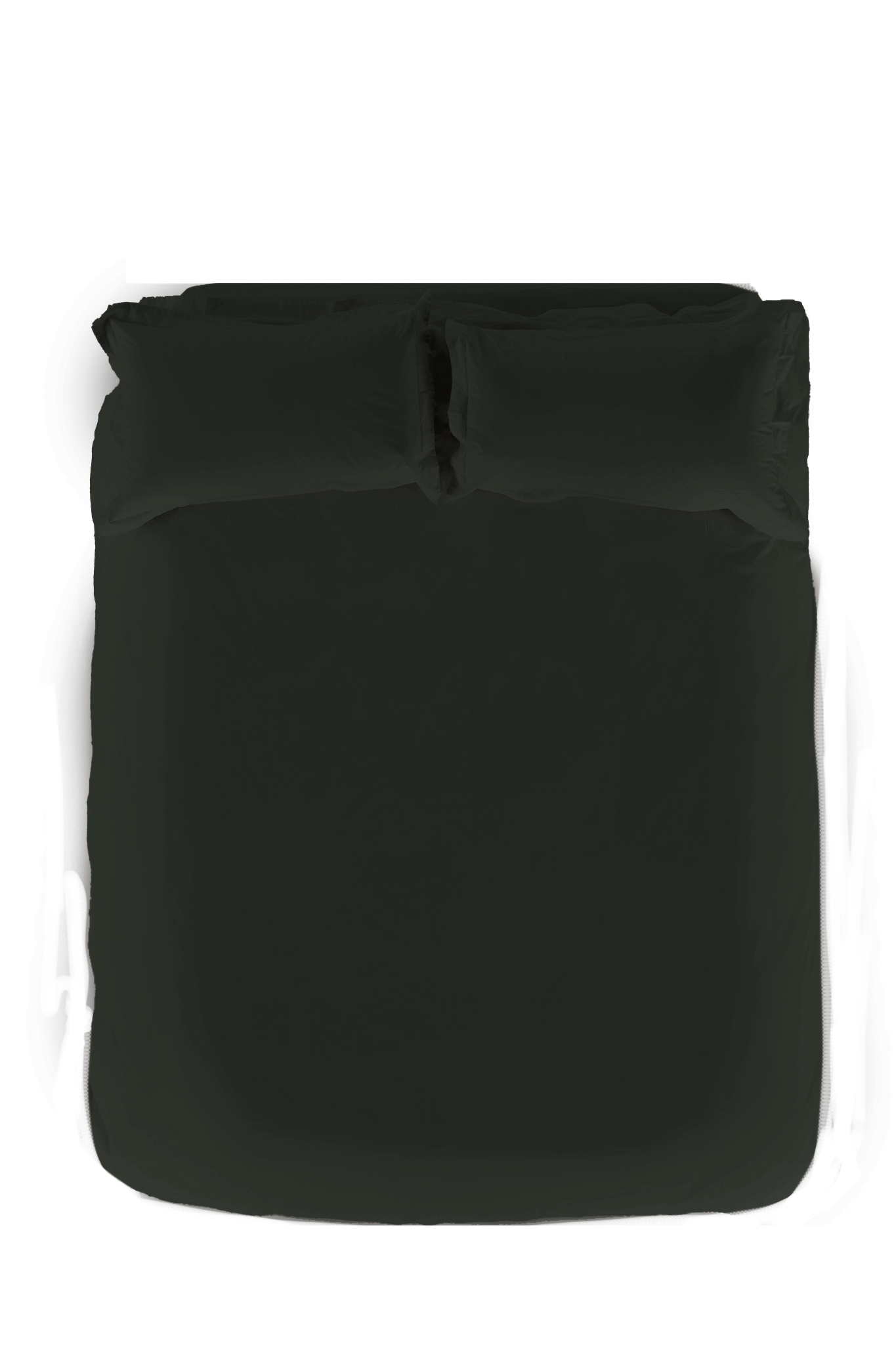 Alpine Green Cotton Sateen Sheet Set - Flat Lay | MATTEO