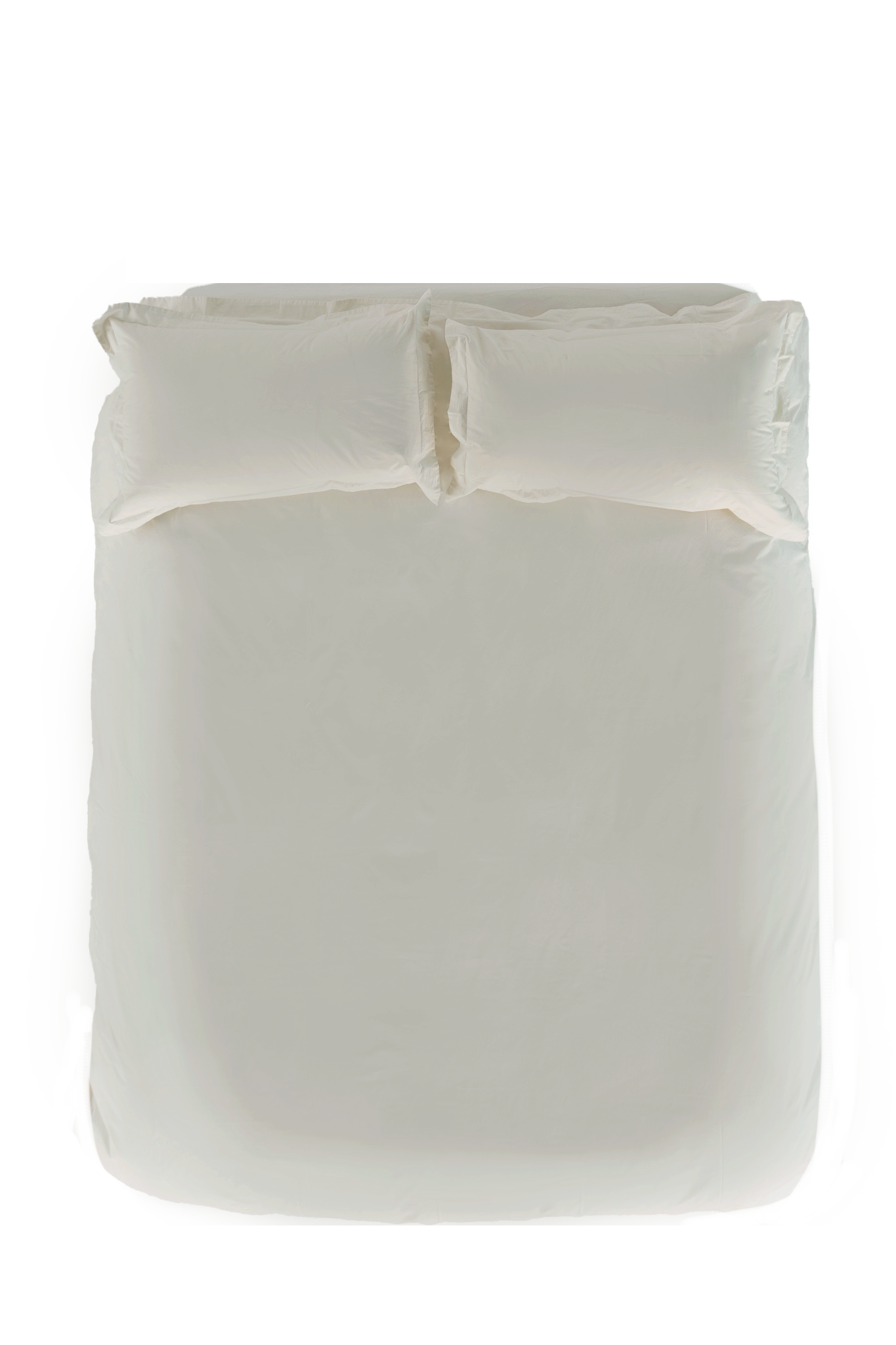 Greige Sei Cotton Sateen Sheet Set - Overhead Flat Lay with Pillowcases | MATTEO
