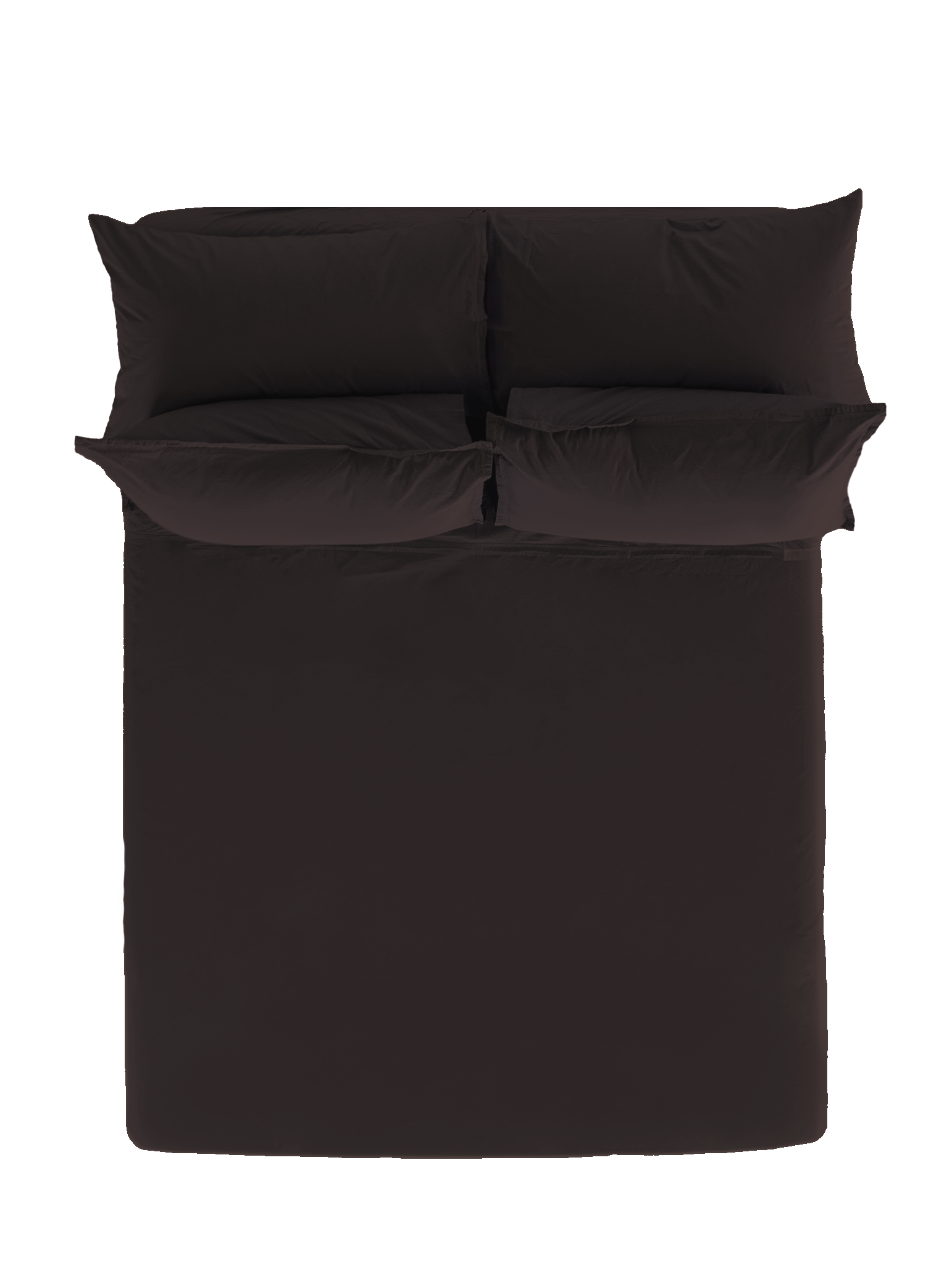Bark Cotton Sei Flat Sheet with Pillowcases - Top Down View | MATTEO