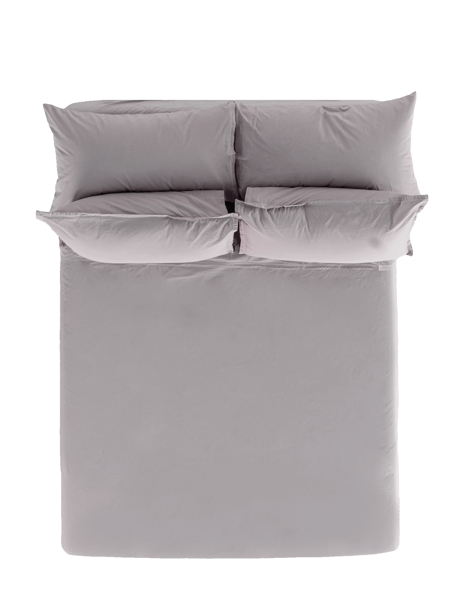 Iris Cotton Percale Tru Sheet Set with Pillow Shams - Overhead View | MATTEO