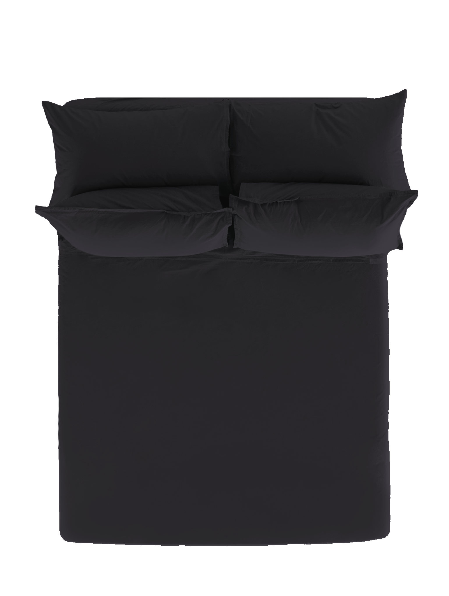 Smoke Tru Cotton Percale Sheet Set with Pillowcases - Overhead Flat Lay | MATTEO
