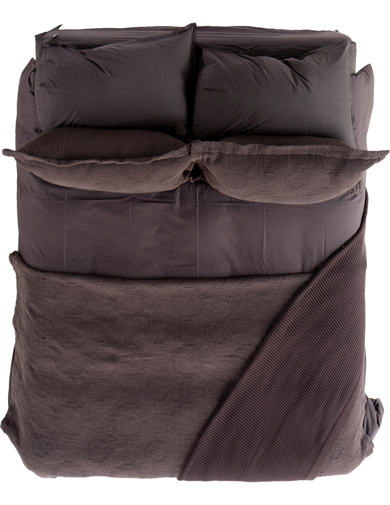 Bark Antik Matelasse Bedding Set - Top View Styled | MATTEO