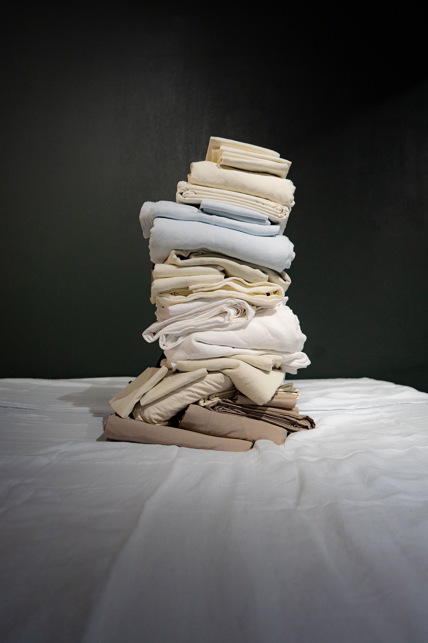 Premium Cotton Sheet Sets - Stacked Collection Display