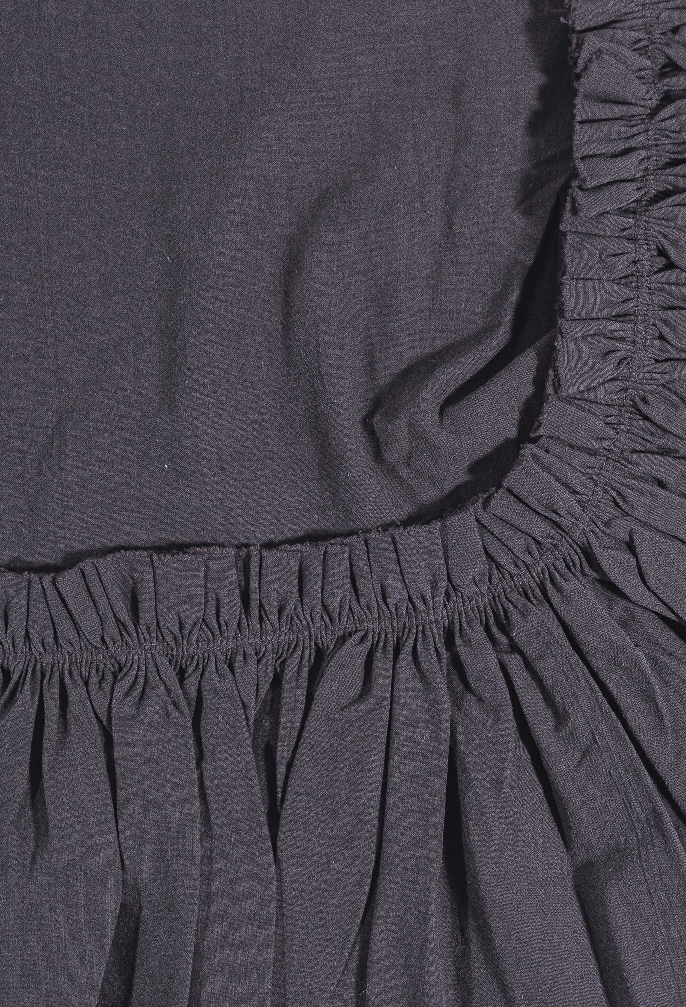 Fig Cotton Tattered Ruffle Duvet Cover - Close-up Fabric Detail | MATTEO
