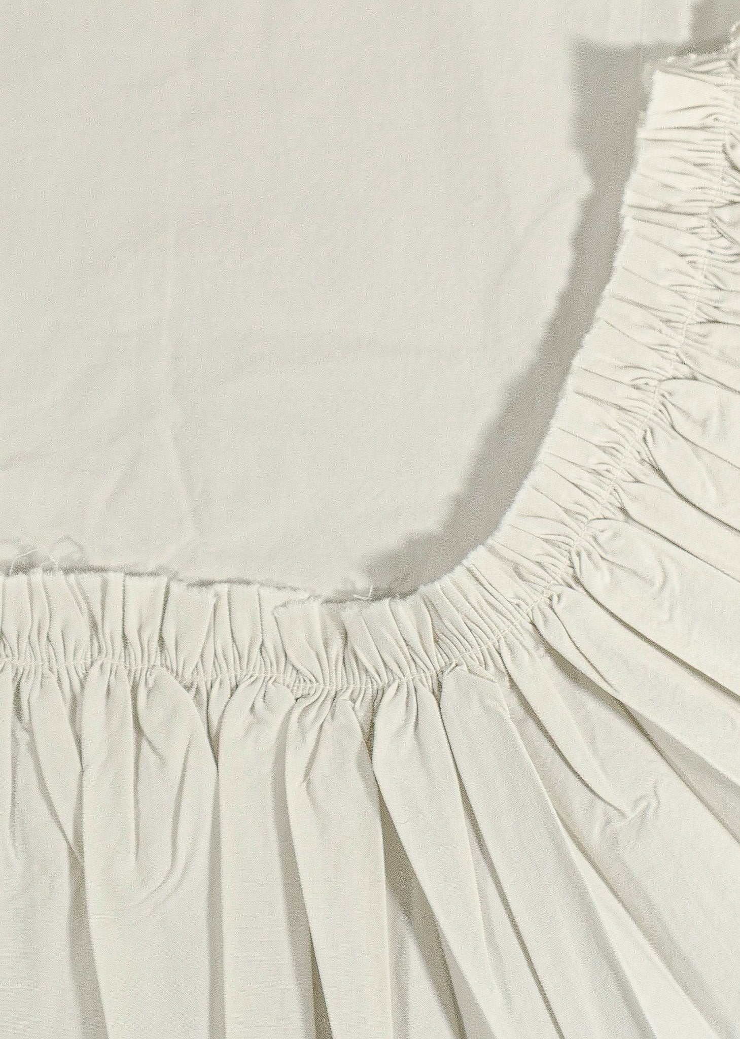 Greige Cotton Tat Pillow with Tattered Ruffle Border - Detail View | MATTEO