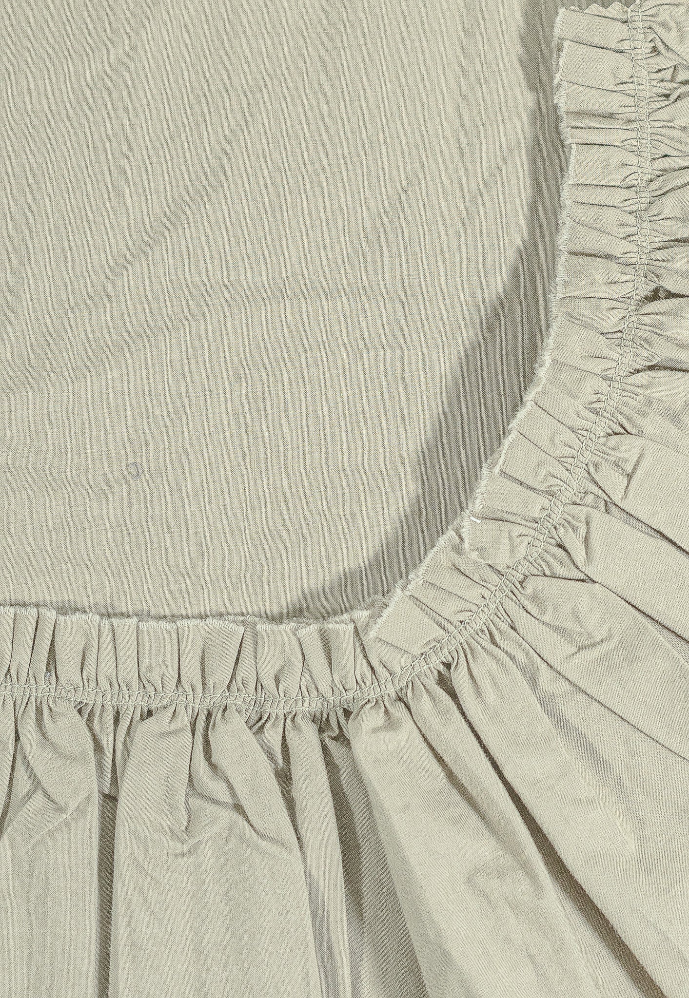 Oat Cotton Tat Pillow - Tattered Ruffle Border Detail | MATTEO
