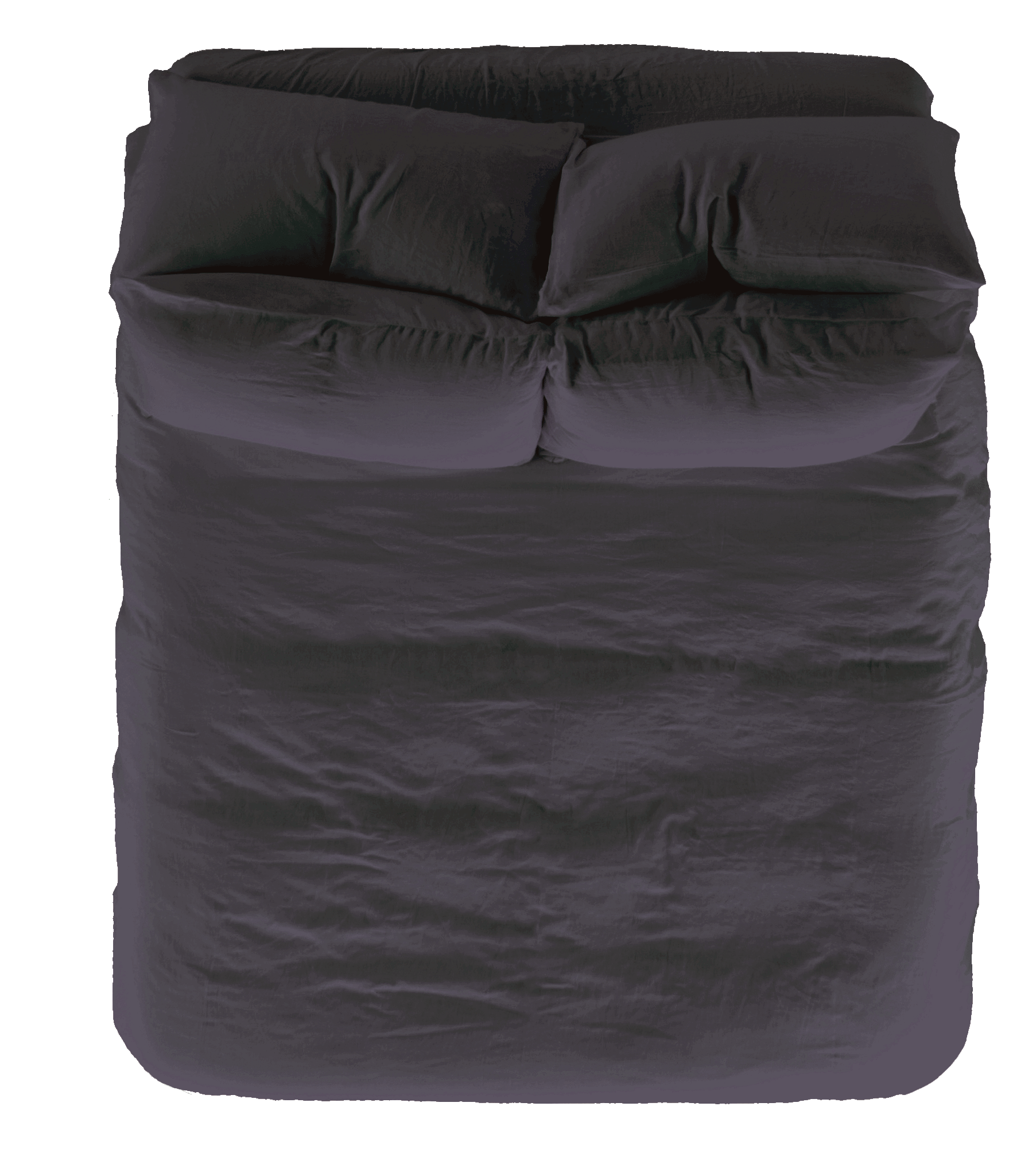 Fig Vintage Linen Duvet Cover and Pillow Shams - Overhead Bed Styled View | MATTEO