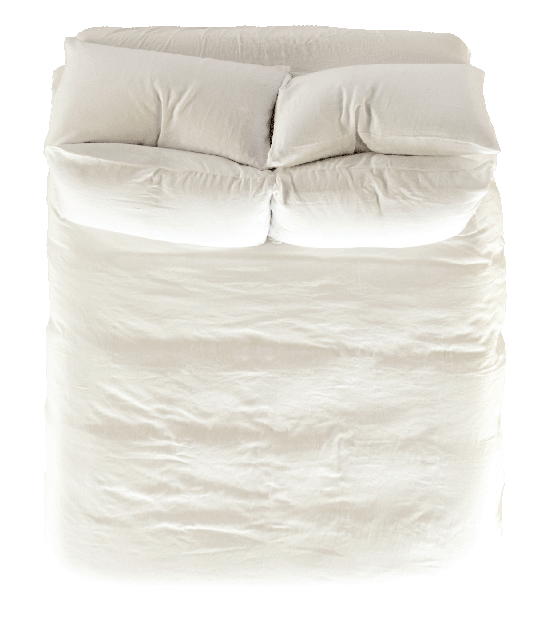 Greige Vintage Linen Duvet Set with Pillow Shams - Overhead Bed View | MATTEO