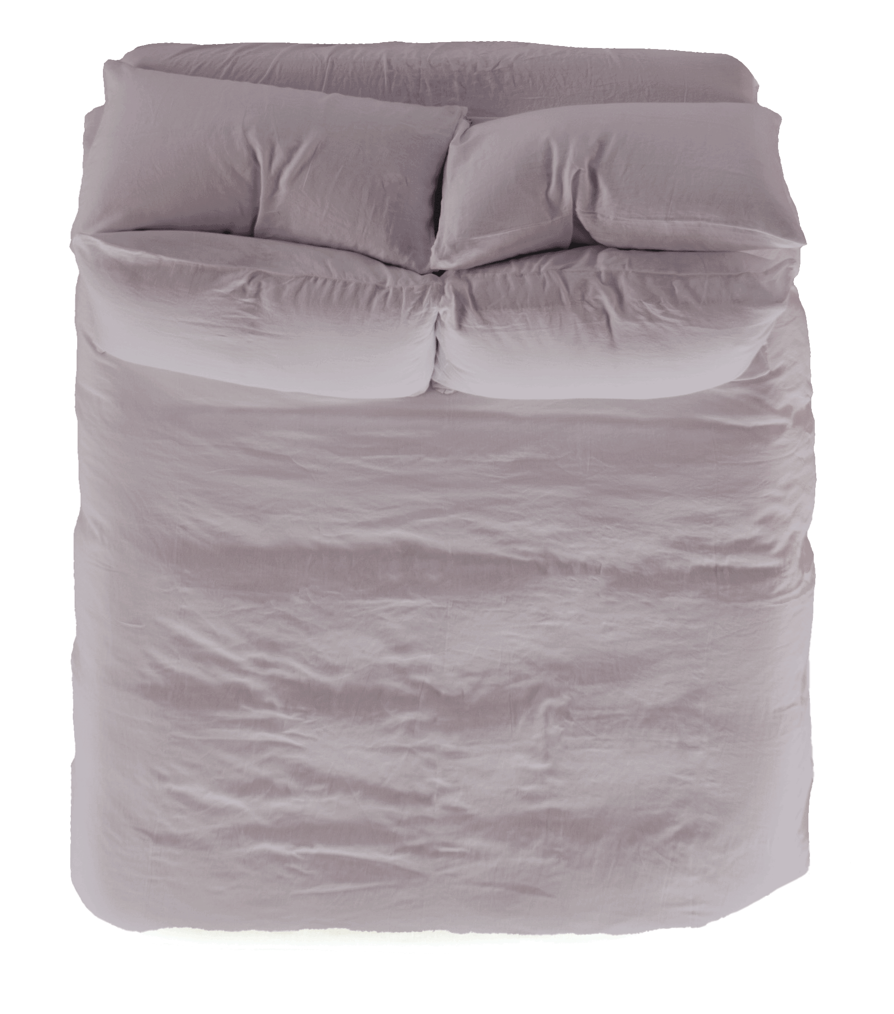 Iris Vintage Linen Duvet Set with Shams - Overhead Flat Lay | MATTEO