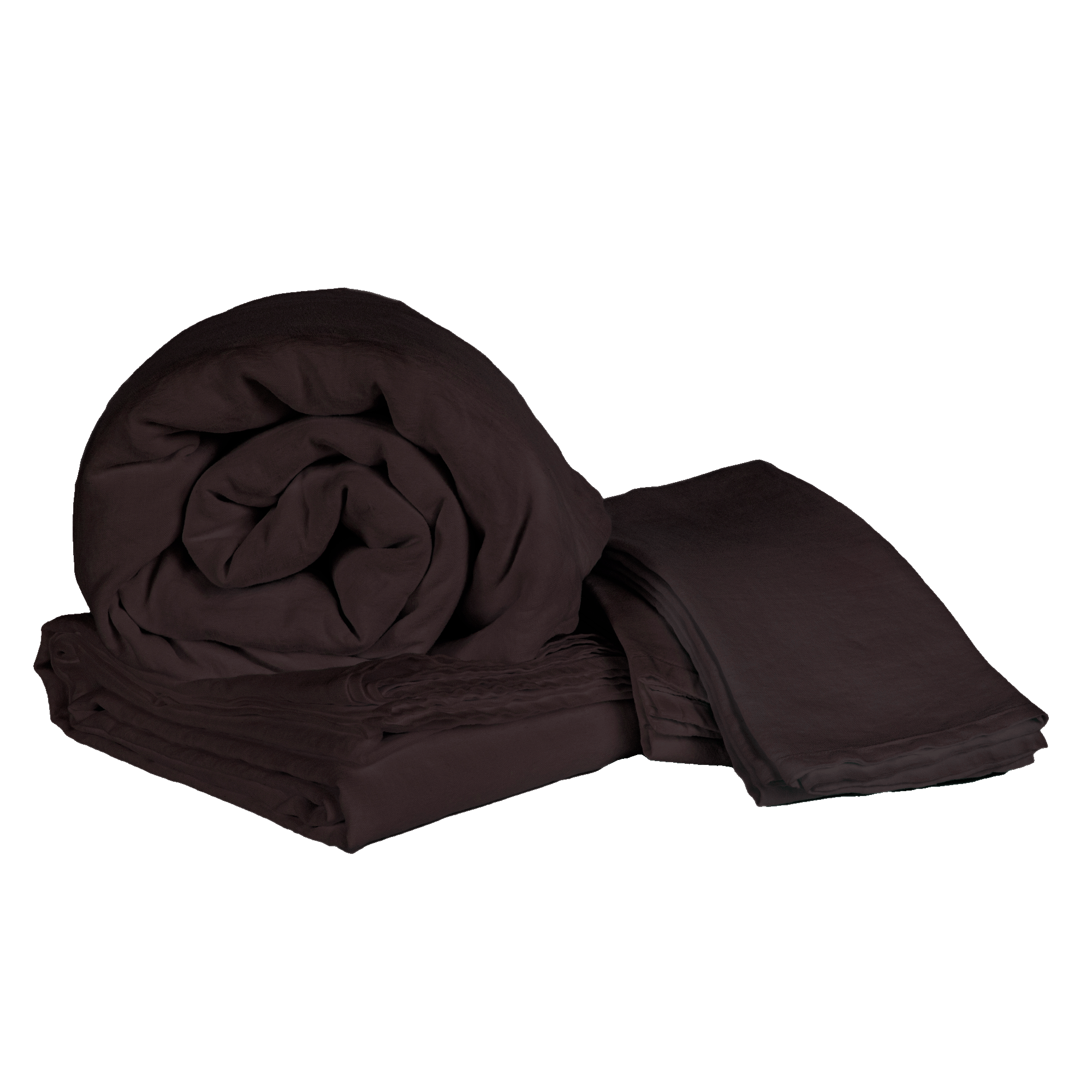 Bark Brown Vintage Linen Flat Sheet - Rolled & Folded Bundle | MATTEO
