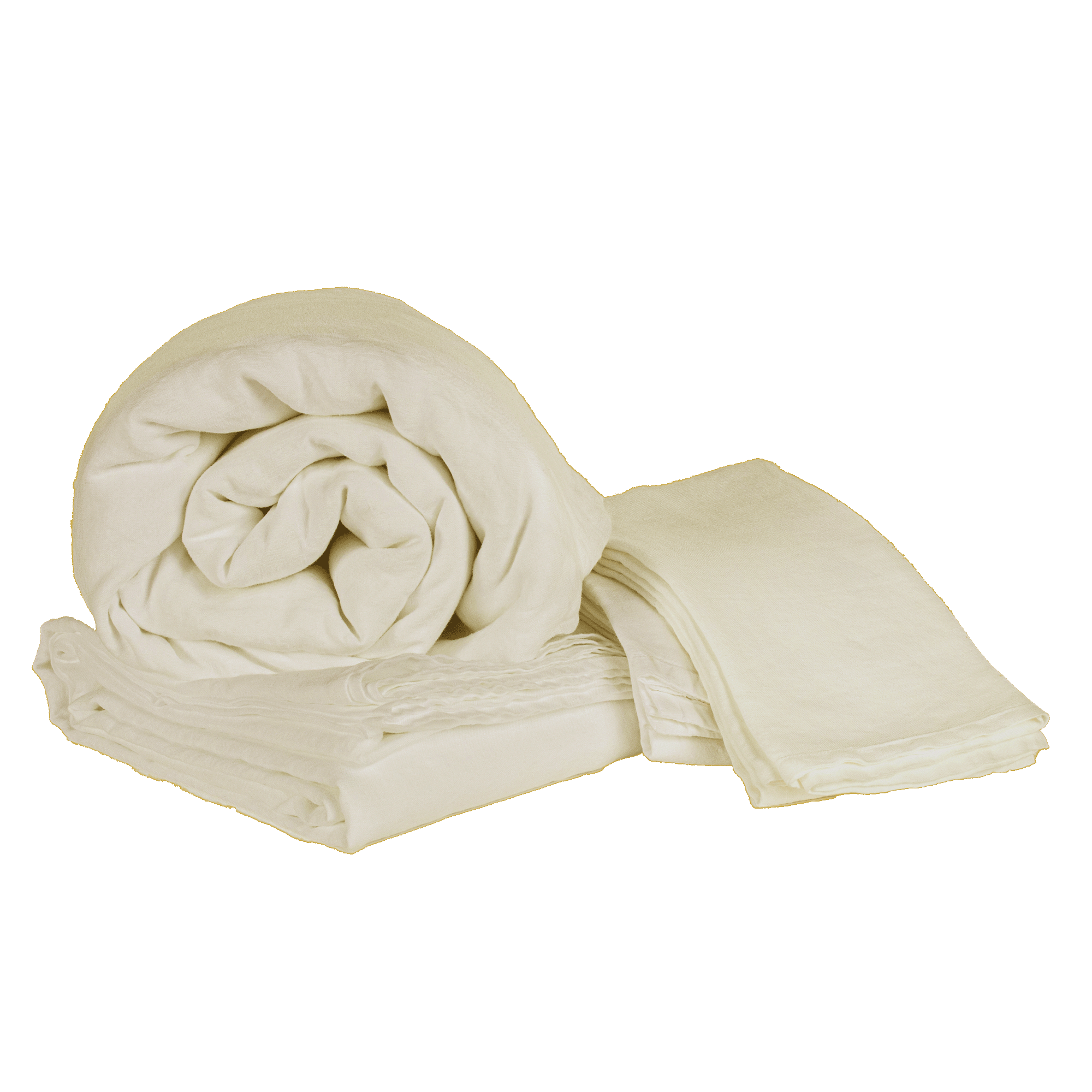 Greige Nap Cotton Sheet Set - Rolled Flat Sheet with Folded Pillowcases, Product Bundle | MATTEO