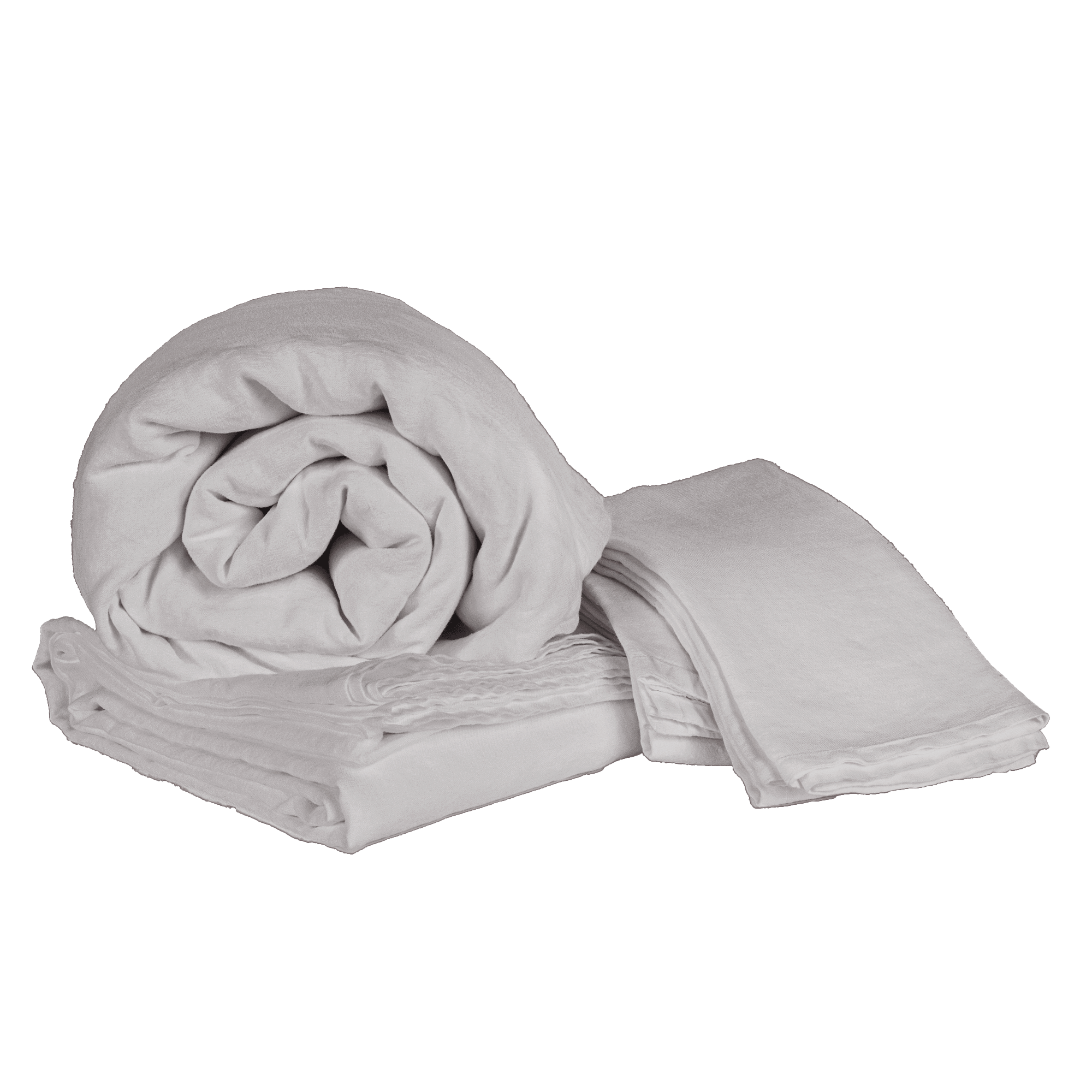 Mica Nap Cotton Percale Sheet Set - Rolled Bundle Display, Taupe Sheets | MATTEO