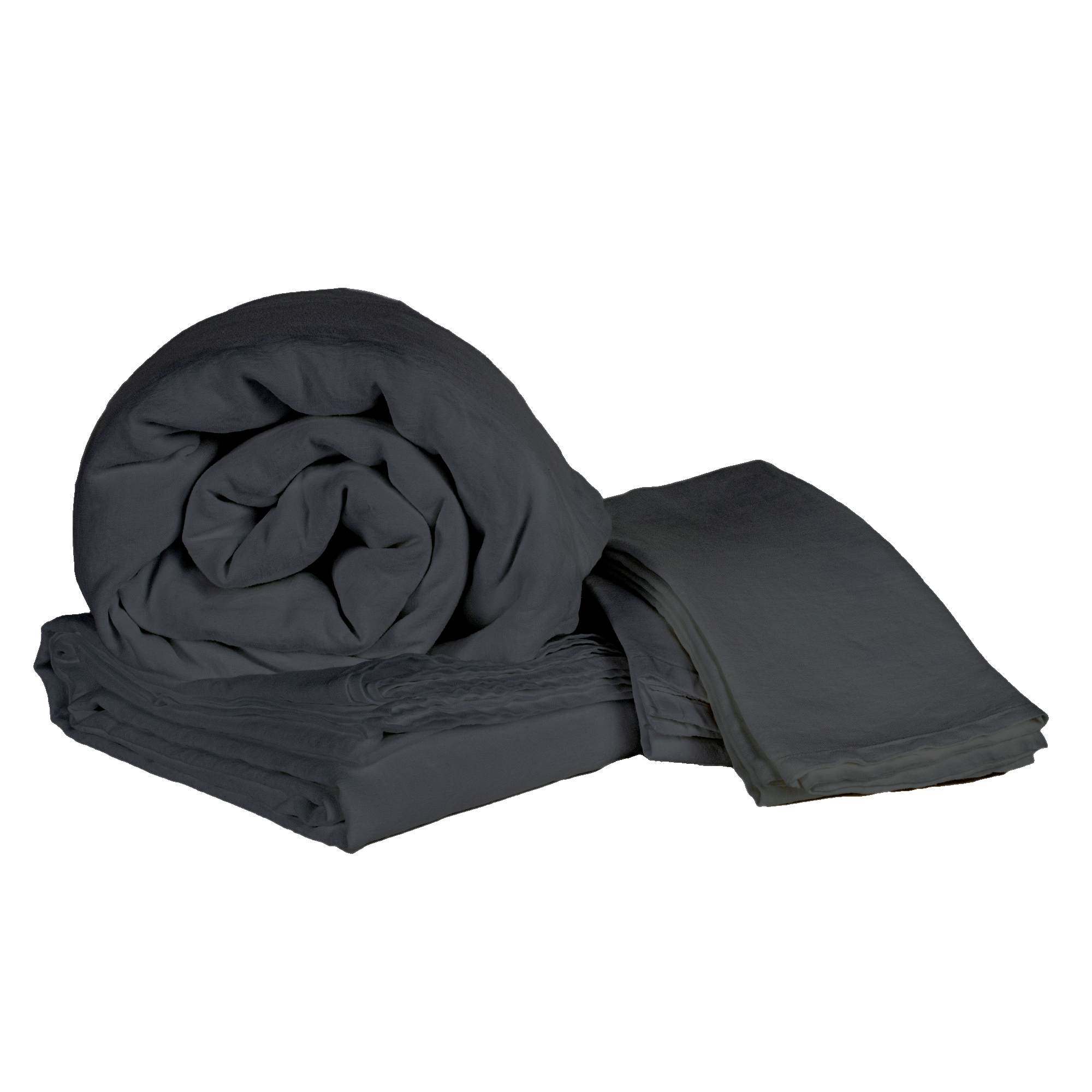 Coal Nap Cotton Fitted Sheet - Rolled & Folded Display | MATTEO