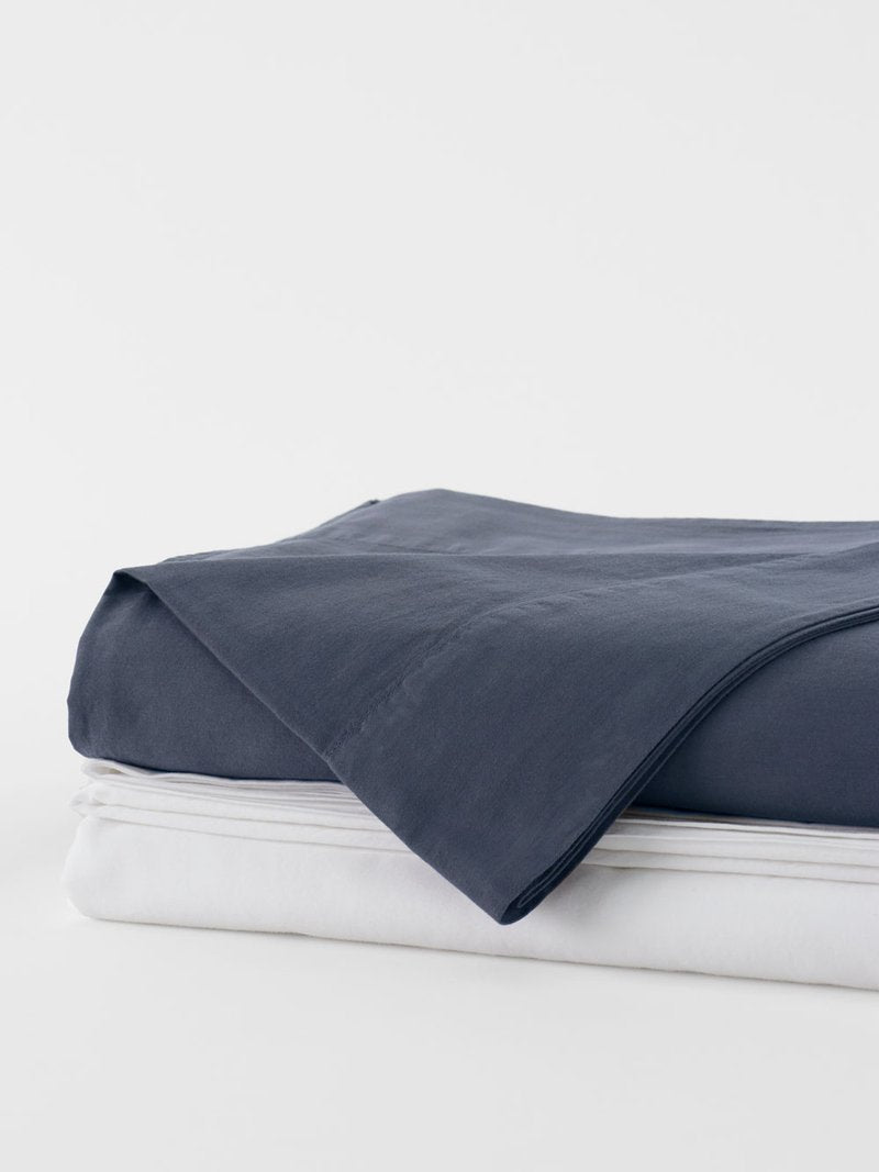 Organic Cotton Sateen Flat Sheet Clearance 50% - Moon