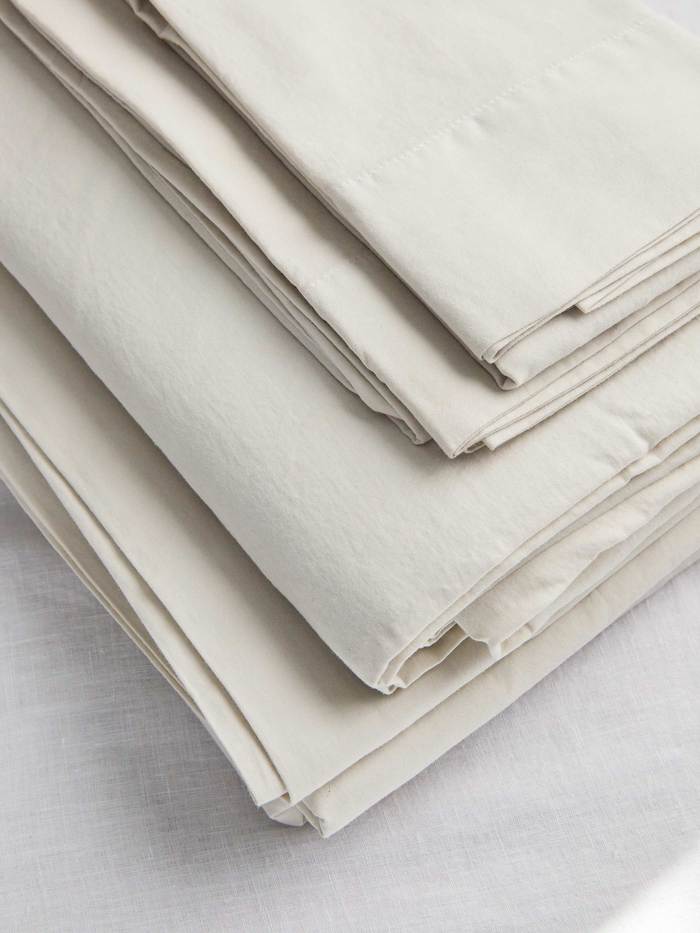 Organic Cotton Sateen Sheet Set Clearance 50% - Greige