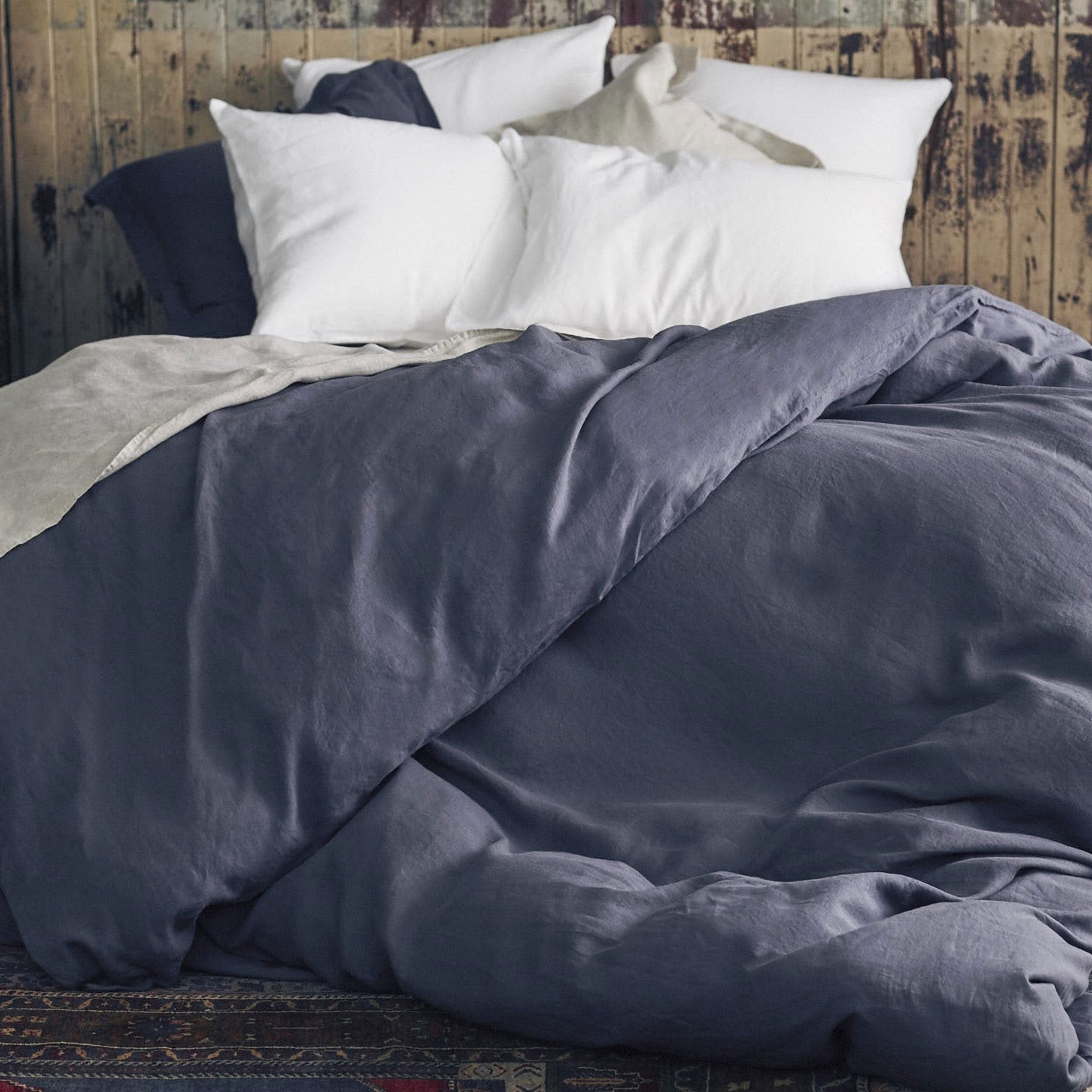 Vintage Linen Duvet Cover Clearance 50% - Mica