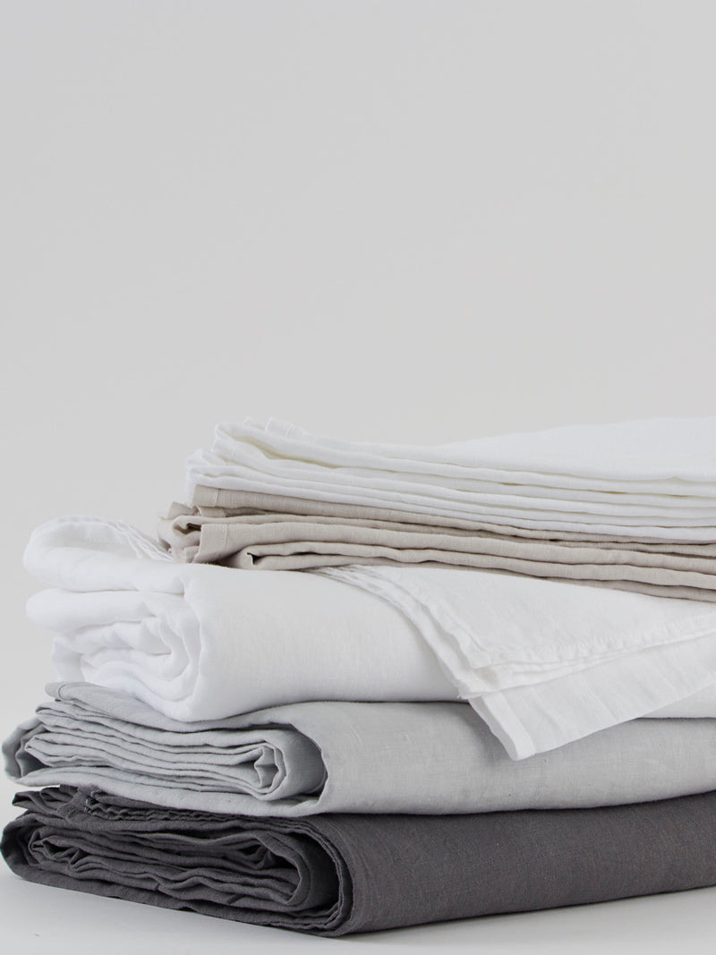 Vintage Linen Sheets Multi-Color Stack - Neutral Tones Collection