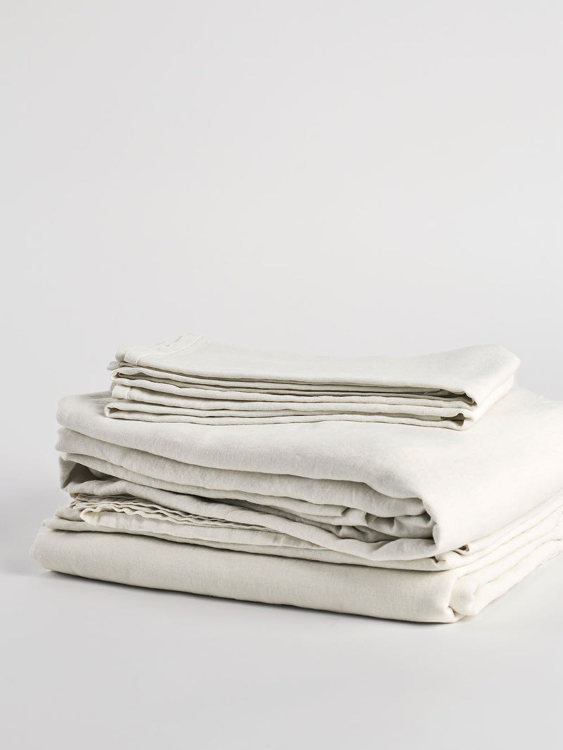 White Linen Sheet Set